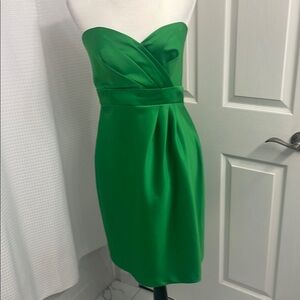 Alfred Angelo Green Strapless Dress Criss Cross Sweetheart Bodice Size 10